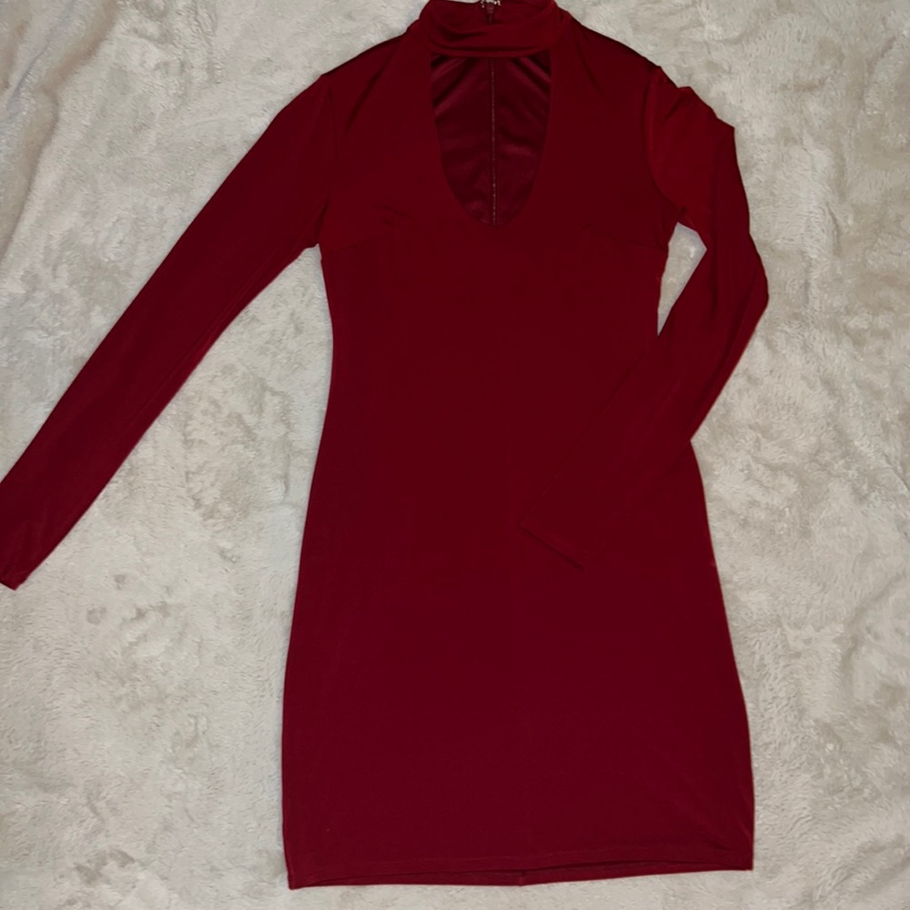 Dark red long sleeve Express dress